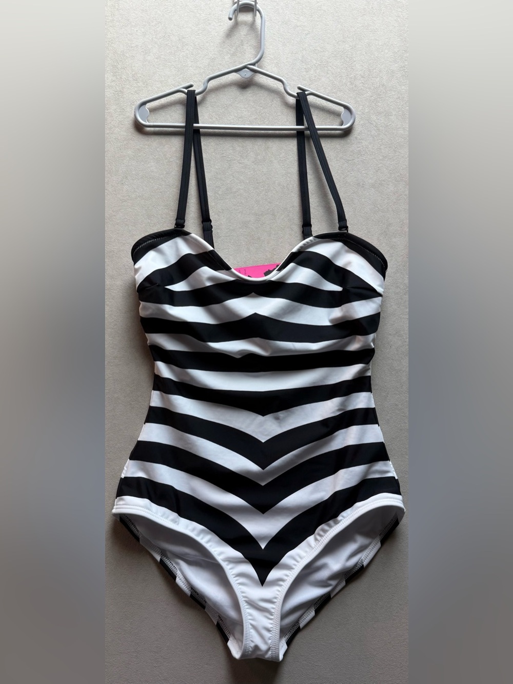 Barbie x UniqueVintage Black & White Striped One-Piece Swimsuit